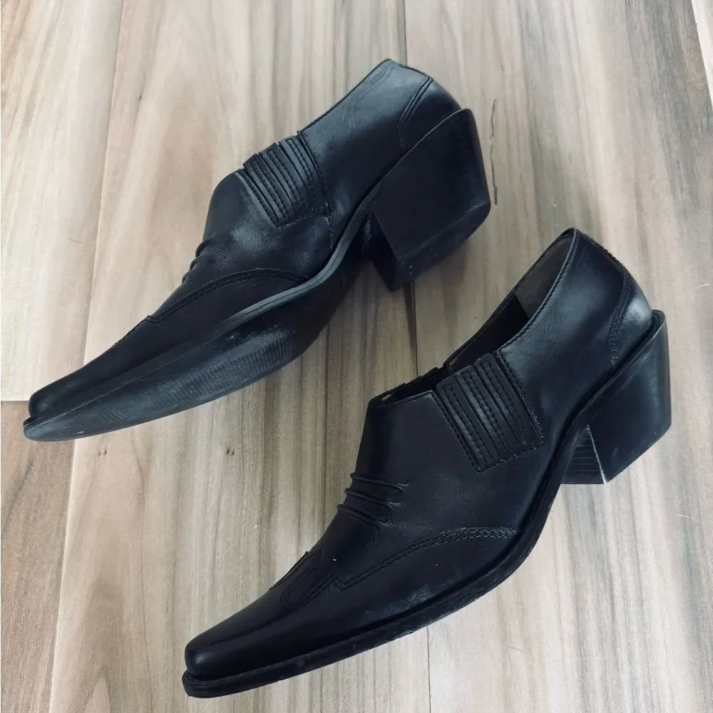 Matisse Brazil Black Leather Western Ankle Boots 8.5